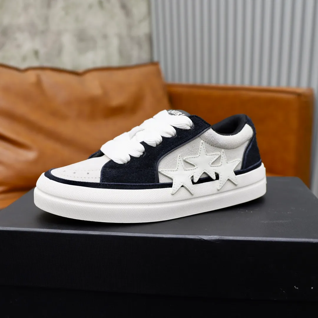 Men's men's shoes 💰540💰🔥🔥🔥 Couple style Amiri2024 new sports and casual shoes, casual, fashionable and versatile flat-soled moral training shoes. Classic color combination + perfect shoe shape, Amiri’s classic Logo star makes you and I fall in love. Imported cow suede leather makes the shoes more high-end. Recommended by major celebrities, bloggers and internet celebrities.   Color: black, off-white, blue, pink, red. Size: Women’s 35-40 (41 is custom-made and non-returnable) Men’s 38-44 (45 and 46 are custom-made and non-refundable)